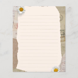Brown Beige Vintage Scrapbook Lined Notes Papier