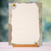 Brown Beige Vintages Scrapbook Lined Notes Acrylschild (Neutral)