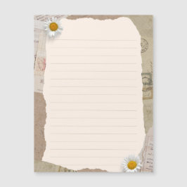 Brown Beige Vintages Scrapbook Lined Notes Magneteinladung