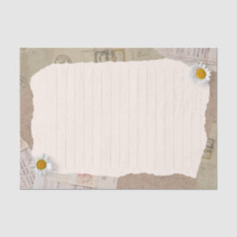 Brown Beige Vintages Scrapbook Lined Notes Seidenpapier