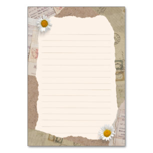 Brown Beige Vintages Scrapbook Lined Notes Tischnummer
