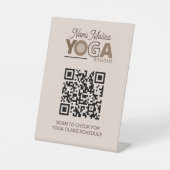 Brown Beige Yoga Studio Class Schedule QR Code Sockelschild (Vorderseite)