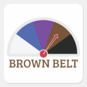 Brown Belt Jiu Jitsu Speedometer Quadratischer Aufkleber (Vorderseite)
