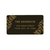 Brown Berry Sprig Foliage Adresse Adressaufkleber (Vorne)