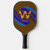 Brown Best Opa mit Monogrammatikalinitialen Pickleball Schläger (Rückseite)