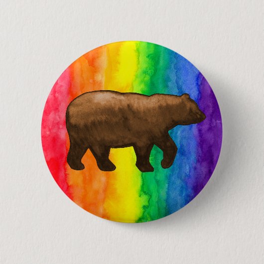 Brown betreffen Regenbogen-Wäsche-Knöpfe Button (Vorderseite)