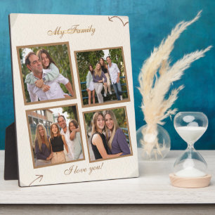 Brown Bio Family Foto Collage Tabletop-Plakette Fotoplatte