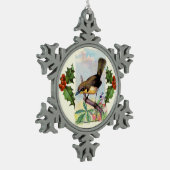 Brown Bird Snowflake Pewter Weihnachtsschmuck Schneeflocken Zinn-Ornament (Links)