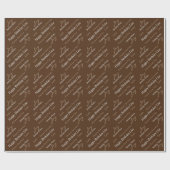 Brown Birthday Wrapping Paper Individuelle Name Geschenkpapier (Flach)