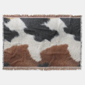 Brown black and white cowhide texture throw pillow decke (Vorderseite)