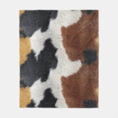 Brown black and white cowhide texture throw pillow fleecedecke (Vorderseite)