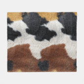 Brown black and white cowhide texture throw pillow fleecedecke (Vorderseite (Horizontal))