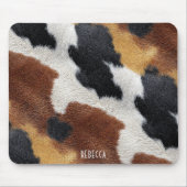 Brown black and white cowhide texture throw pillow mousepad (Vorne)