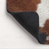 Brown black and white cowhide texture throw pillow mousepad (Ecke)