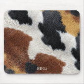 Brown black and white cowhide texture throw pillow mousepad (Vorne)