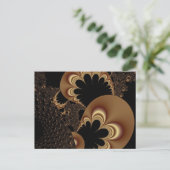 Brown Black Balloon Blume Petal Fraktal Kunstgiess Postkarte (Stehend Vorderseite)