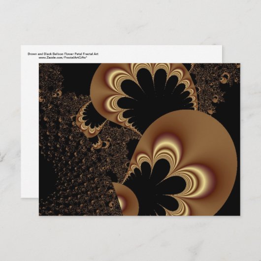 Brown Black Balloon Blume Petal Fraktal Kunstgiess Postkarte (Vorne/Hinten)