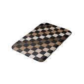 Brown Black Checkered Gingham Pattern Badematte (Schrägansicht)