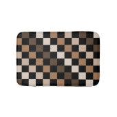 Brown Black Checkered Gingham Pattern Badematte (Vorderseite)