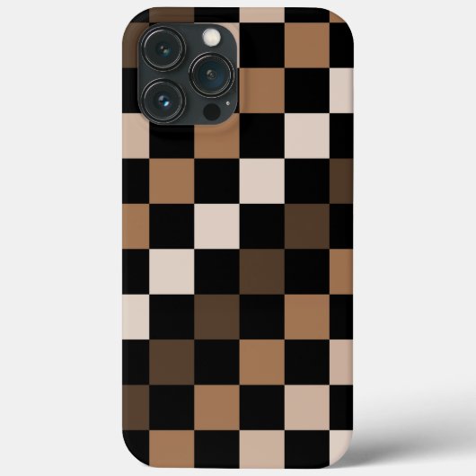 Brown Black Checkered Gingham Pattern Case-Mate iPhone Hülle (Rückseite)