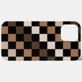 Brown Black Checkered Gingham Pattern Case-Mate iPhone Hülle (Rückseite (Horizontal))
