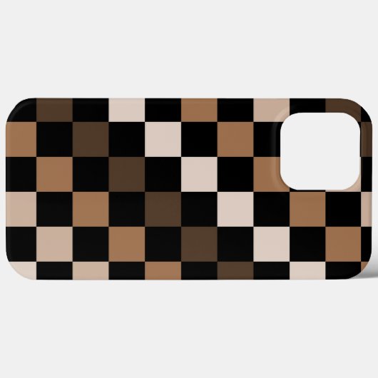 Brown Black Checkered Gingham Pattern Case-Mate iPhone Hülle (Rückseite (Horizontal))
