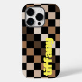 Brown Black Checkered Gingham Pattern Case-Mate iPhone Hülle (Rückseite)