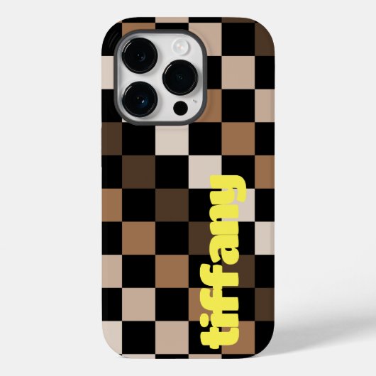 Brown Black Checkered Gingham Pattern Case-Mate iPhone Hülle (Rückseite)