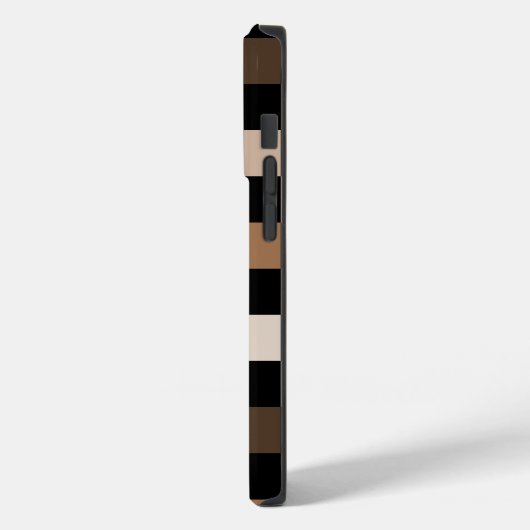 Brown Black Checkered Gingham Pattern Case-Mate iPhone Hülle (Rückseite / Links)