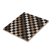 Brown Black Checkered Gingham Pattern Fliese (Seite)