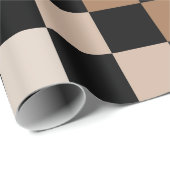 Brown Black Checkered Gingham Pattern Geschenkpapier (Rolleneckpunkt)