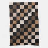 Brown Black Checkered Gingham Pattern Geschirrtuch (Vertikal)