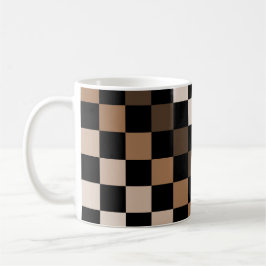 Brown Black Checkered Gingham Pattern Kaffeetasse
