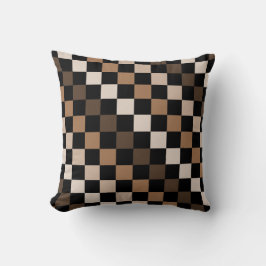 Brown Black Checkered Gingham Pattern Kissen