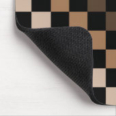 Brown Black Checkered Gingham Pattern Mousepad (Ecke)