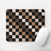 Brown Black Checkered Gingham Pattern Mousepad (Mit Mouse)