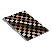Brown Black Checkered Gingham Pattern Notizblock (Rechte Seite)