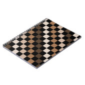 Brown Black Checkered Gingham Pattern Notizblock (Linke Seite)