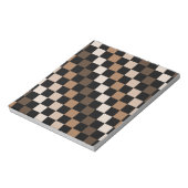 Brown Black Checkered Gingham Pattern Notizblock (Rotiert)