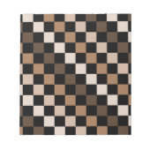 Brown Black Checkered Gingham Pattern Notizblock (Vorderseite)