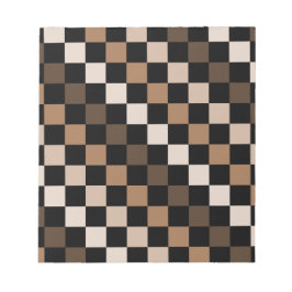 Brown Black Checkered Gingham Pattern Notizblock