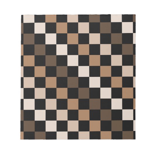 Brown Black Checkered Gingham Pattern Notizblock (Vorderseite)