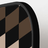 Brown Black Checkered Gingham Pattern Pickleball Schläger (Linke Seite)
