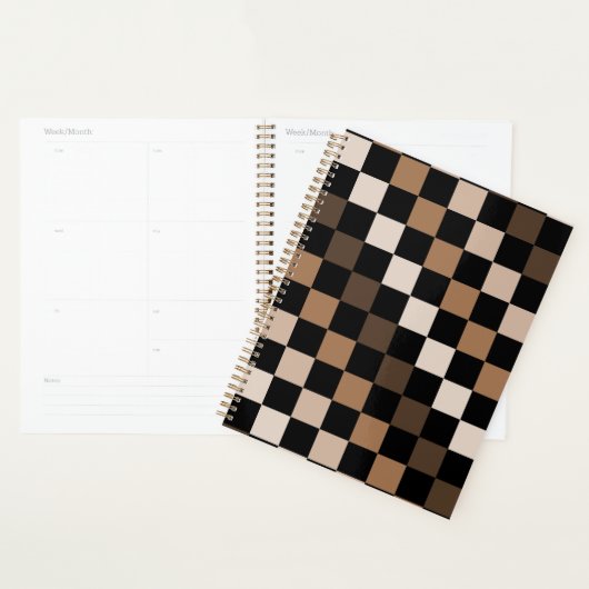 Brown Black Checkered Gingham Pattern Planer (Anzeige)