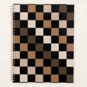Brown Black Checkered Gingham Pattern Planer (Vorderseite)