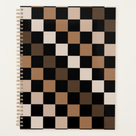 Brown Black Checkered Gingham Pattern Planer