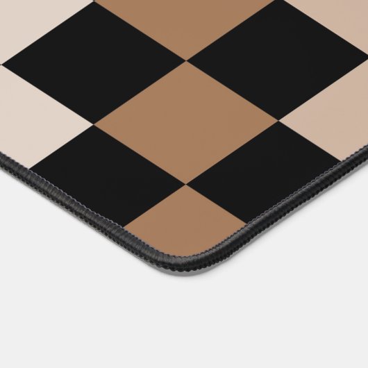 Brown Black Checkered Gingham Pattern Schreibtischunterlage (Ecke)