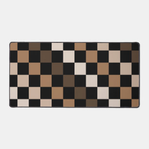 Brown Black Checkered Gingham Pattern Schreibtischunterlage