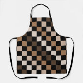 Brown Black Checkered Gingham Pattern Schürze (Vorderseite)