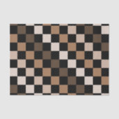 Brown Black Checkered Gingham Pattern Seidenpapier (Vorderseite)